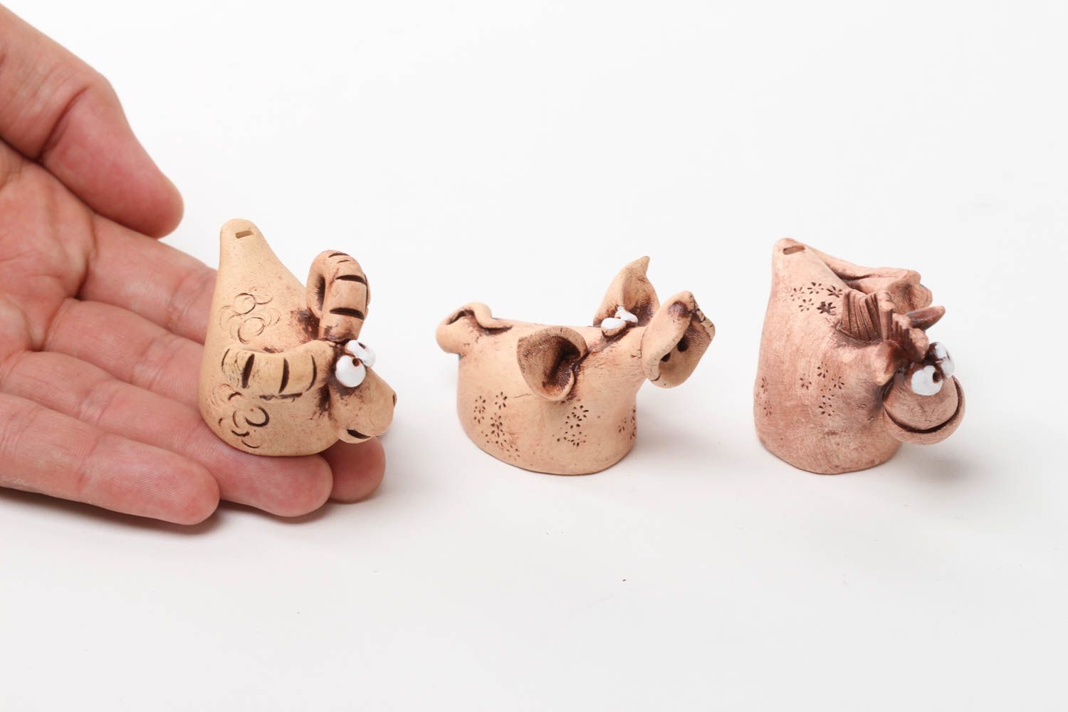 Handmade ceramic whistles unusual clay toys stylish ethnic nursery decor photo 5