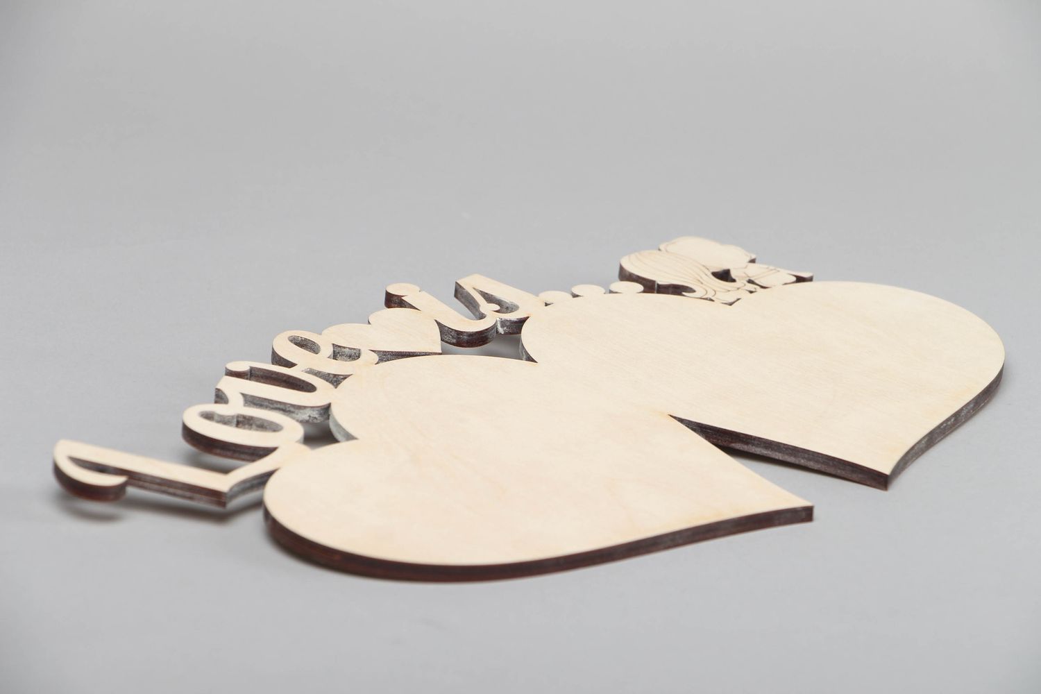 Chipboard en bois fait main coeur love photo 2