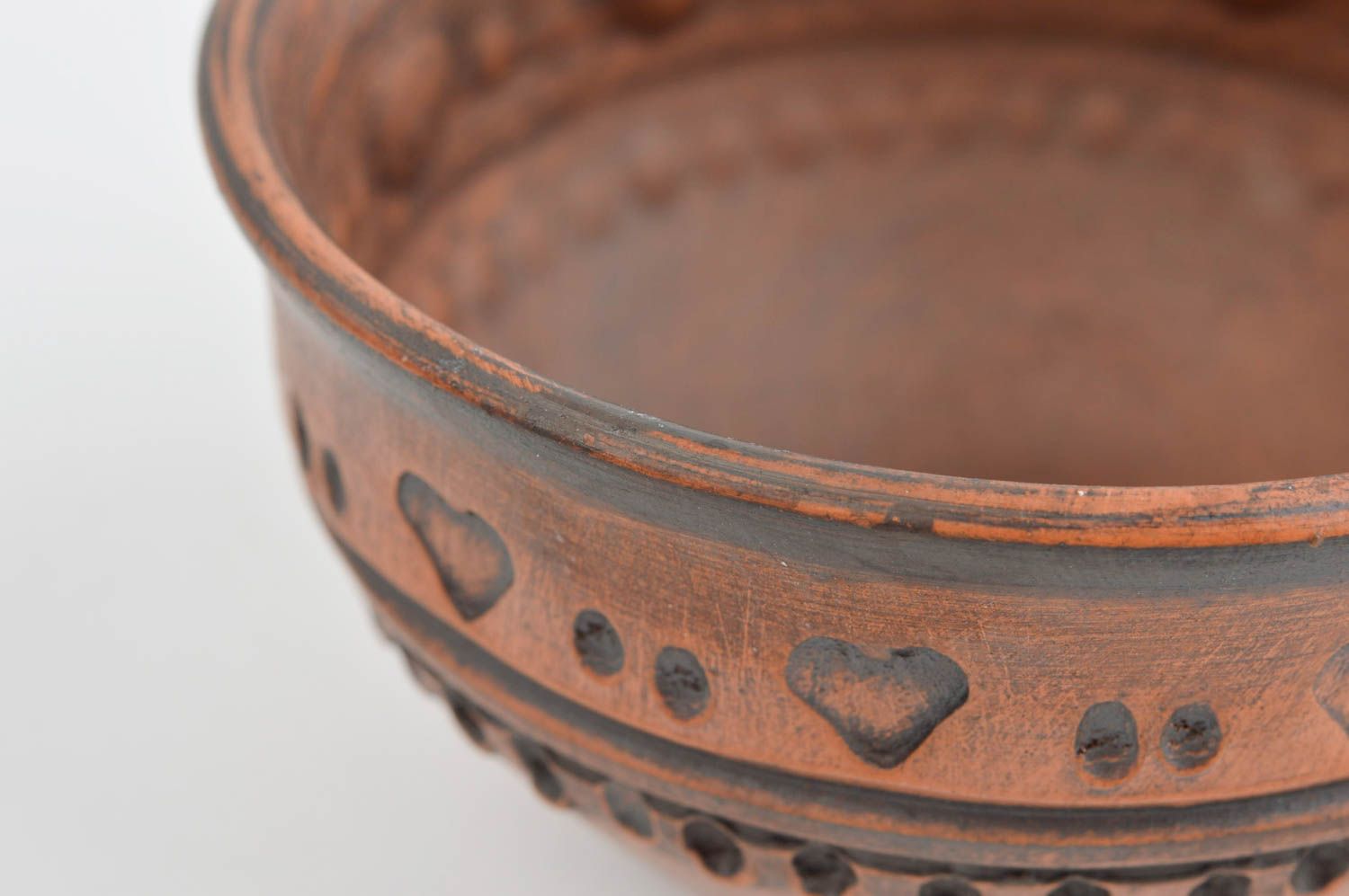 Handgemachte Keramik Tasse Keramik Becher Geschirr aus Ton mit Herzen hübsch  foto 4