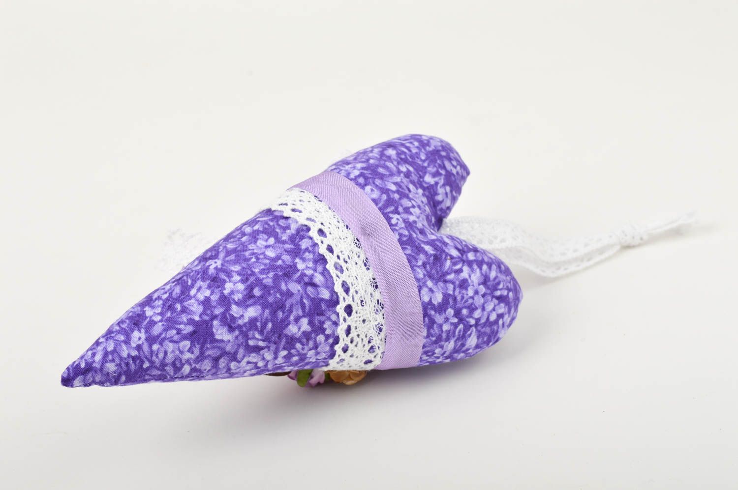 Coeur doux fait main Décoration à suspendre violette en coton Idée cadeau photo 5