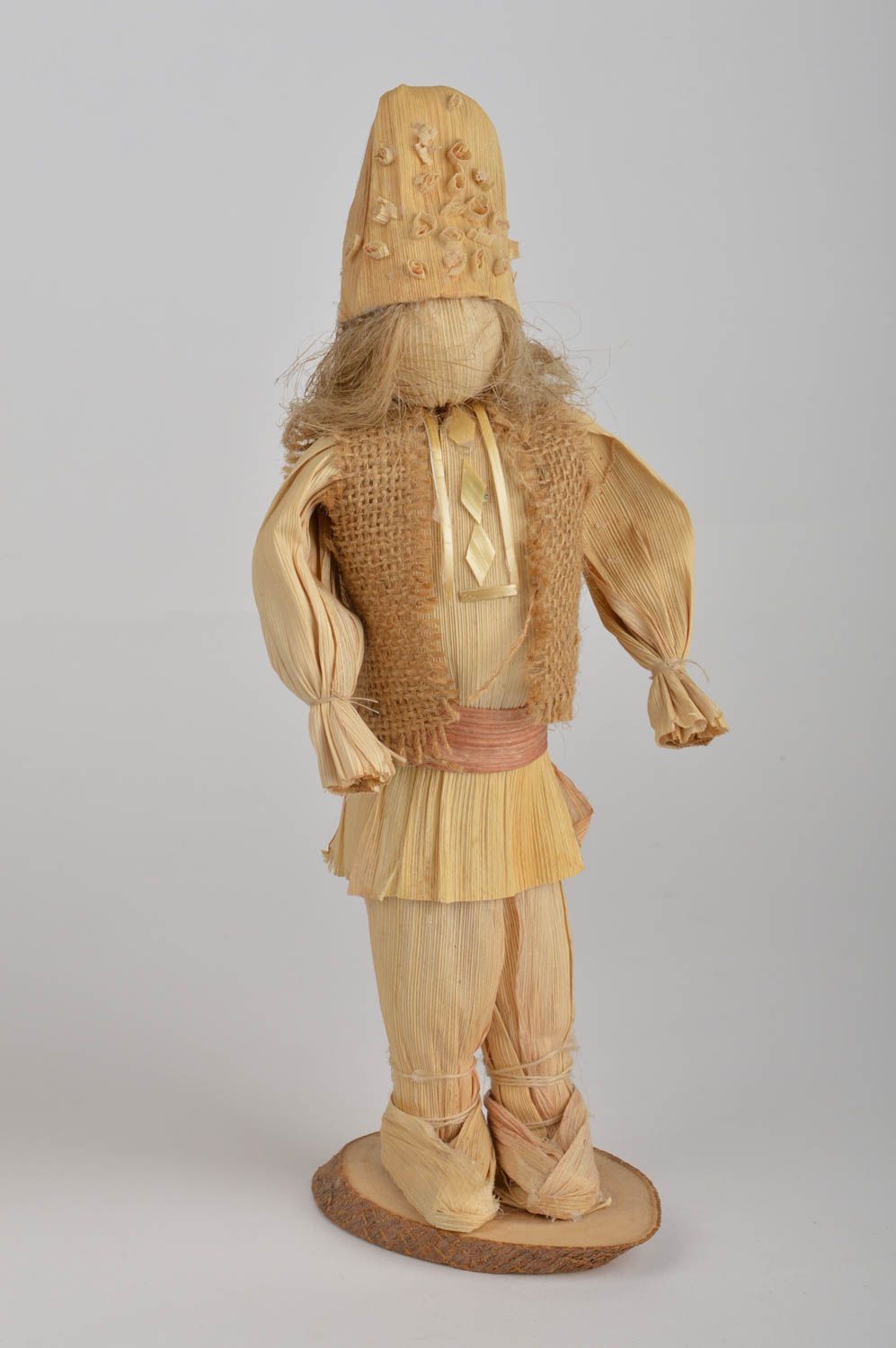 Figurine poupée ethnique faite main en feuilles petite originale jeune homme photo 2