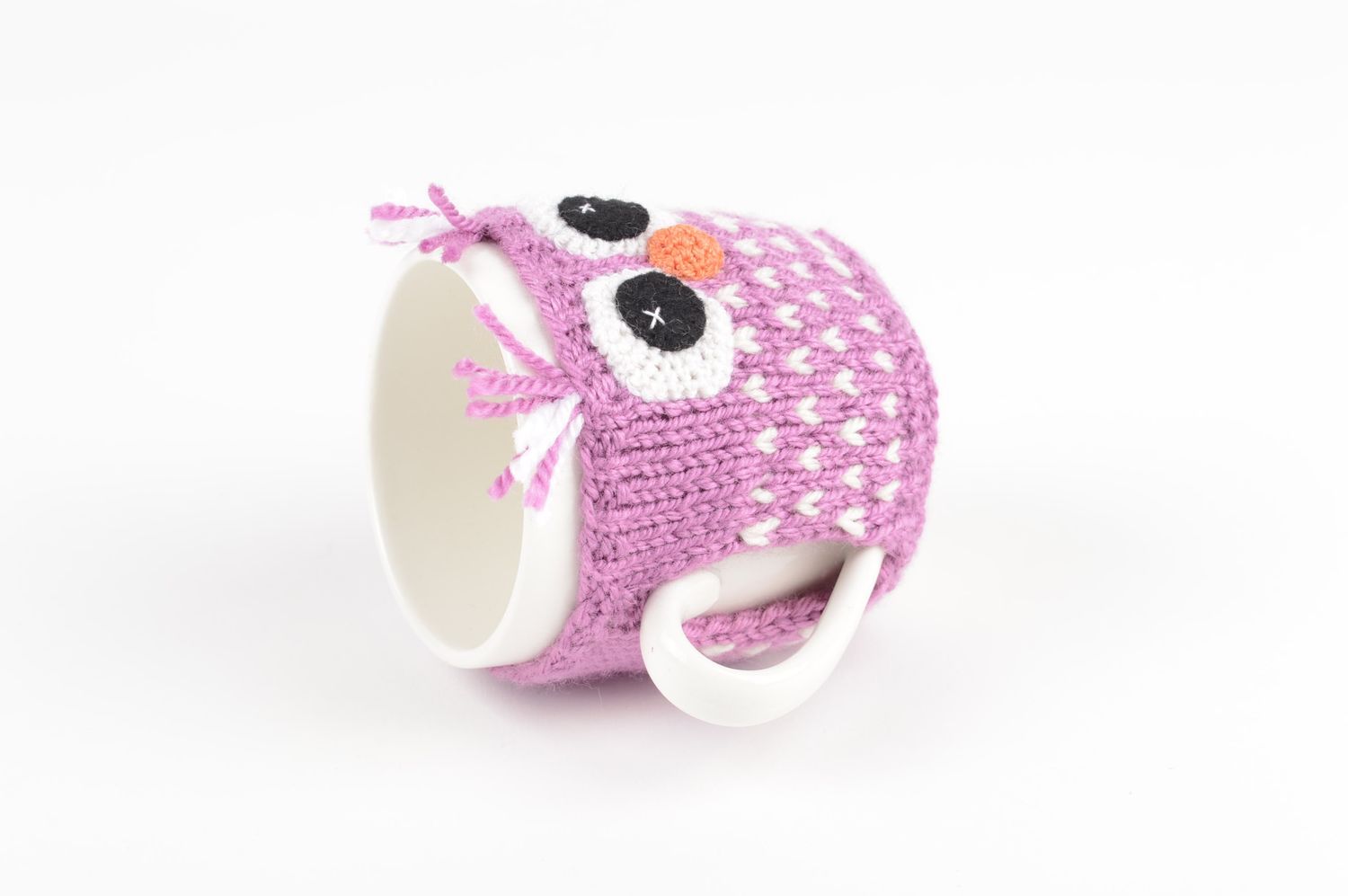 Ceramic cup for kids with knitted owl cup cover 0,45 lb photo 3