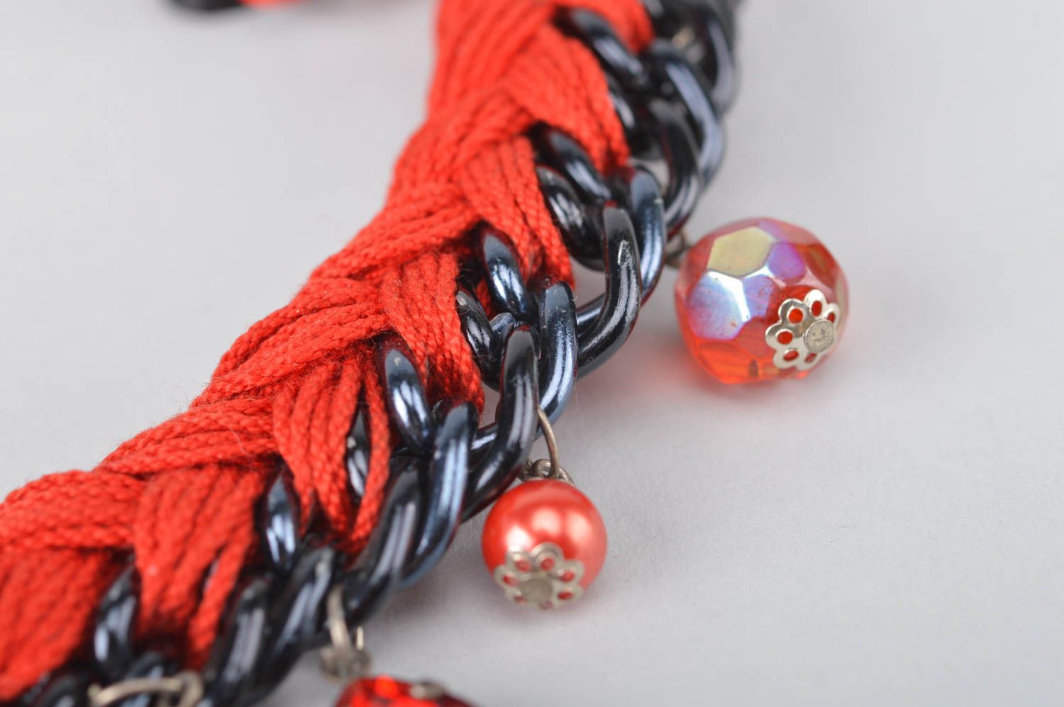 Handmade Halskette aus Stoff Collier Halskette schönes Geschenk für Frauen foto 2