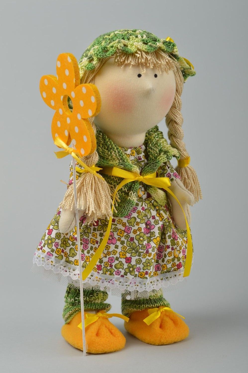 Handmade doll designer doll textile doll fabric doll gift for girl decor ideas photo 1
