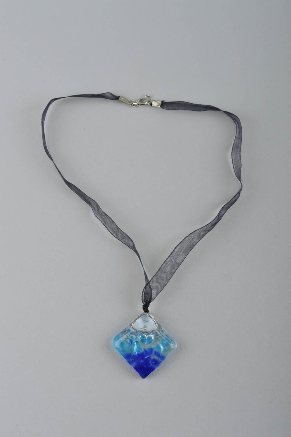 Handgemachter Schmuck Halsketten Anhänger Hals Schmuck Geschenk für Mädchen blau foto 4