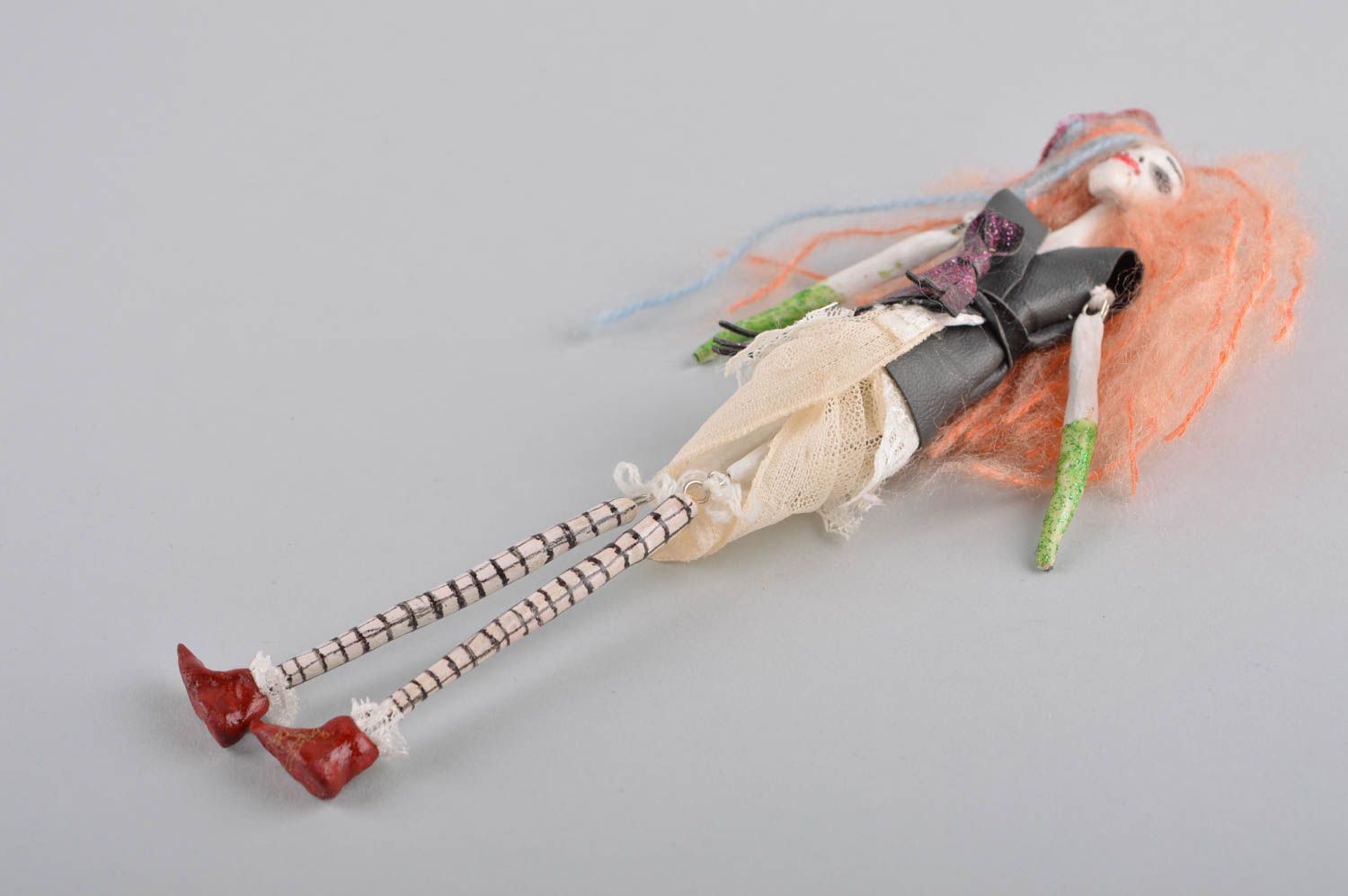 Авторская кукла игрушка ручной работы дизайнерская кукла монстрик глиняная фото 4