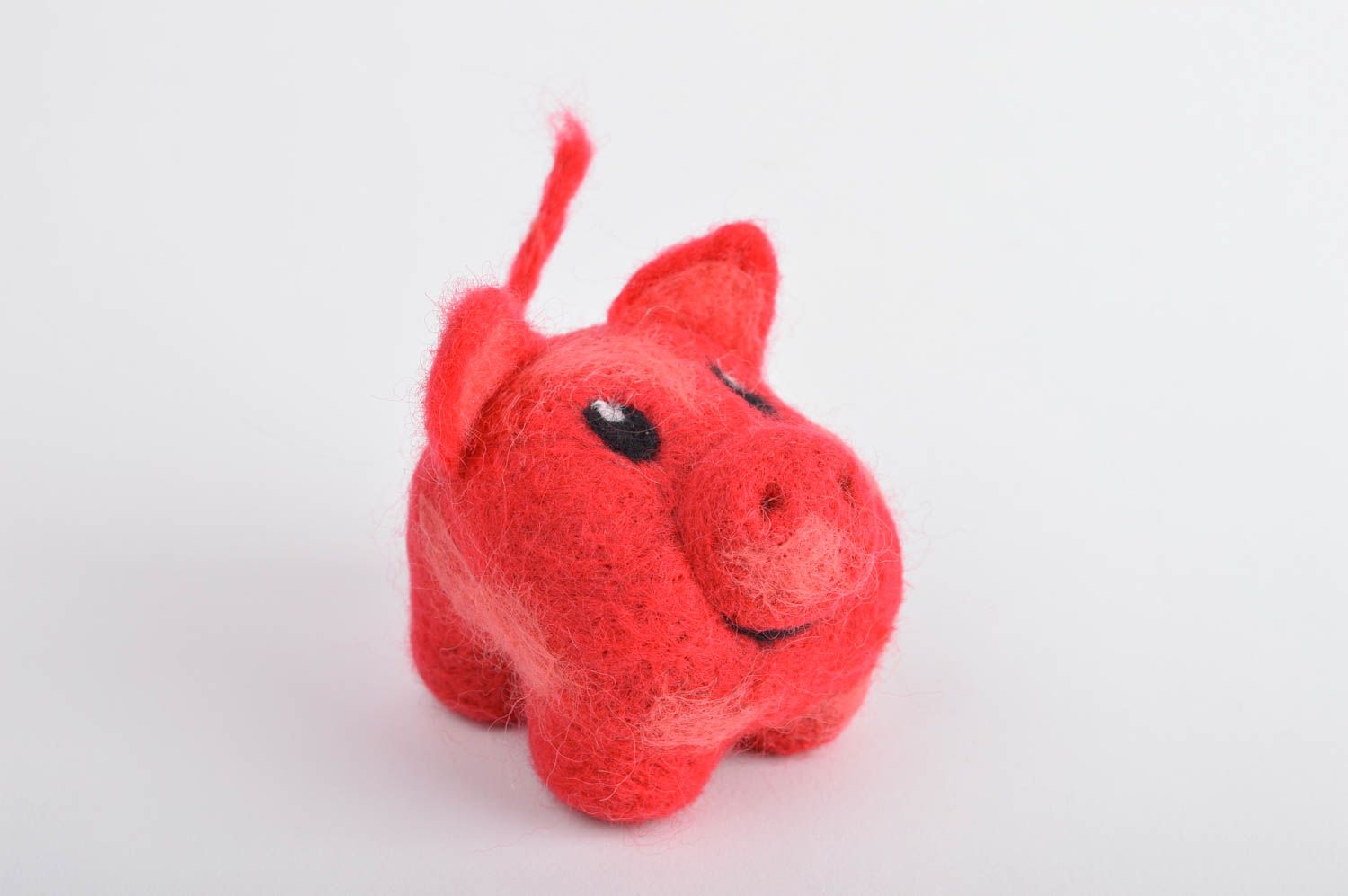 Handgefertigt gefilzte Figur Designer Spielzeug originelles Geschenk in Rot foto 2