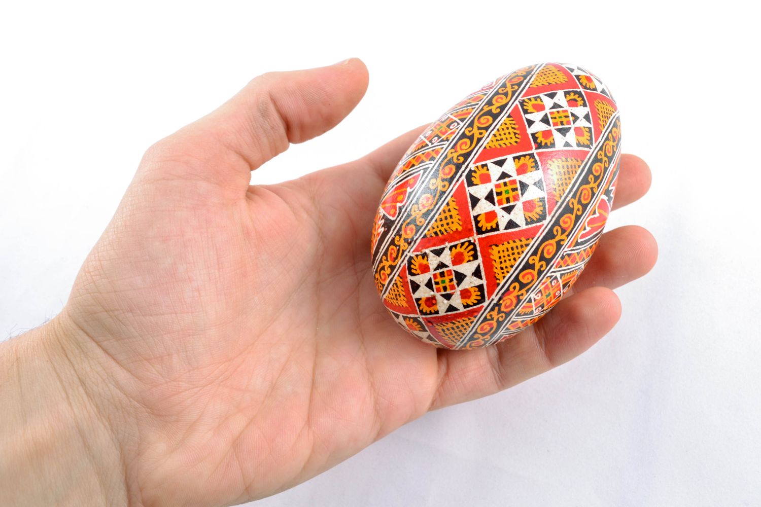Handmade painted goose egg for Easter photo 2