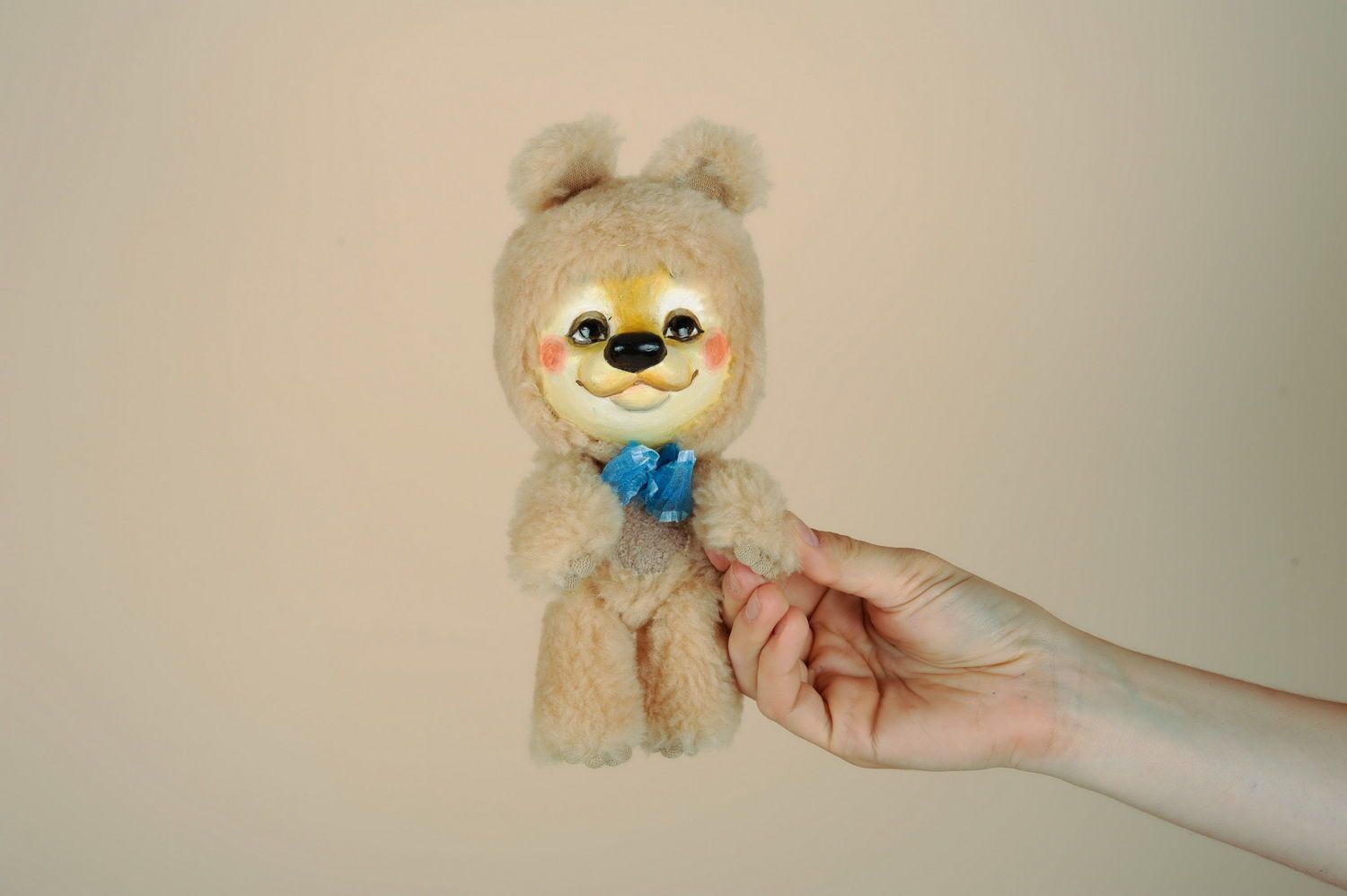 Toy made of papier-mache Baby bear photo 1