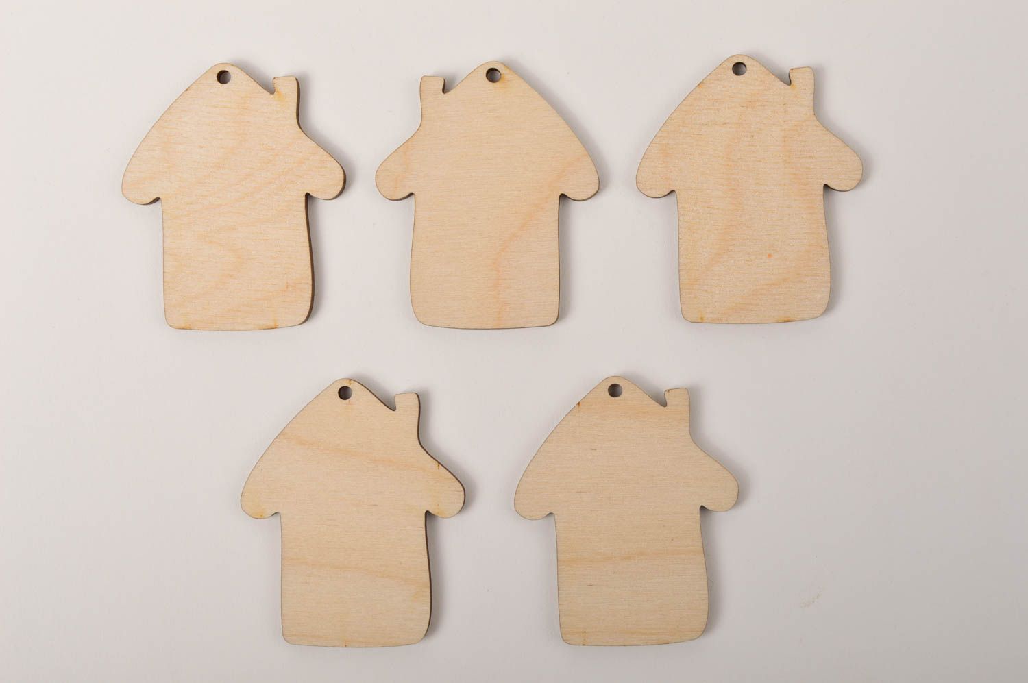 Handmade Holzrohlinge zum Bemalen Scrapbooking Material Deko Figuren Set 5 Stück foto 2
