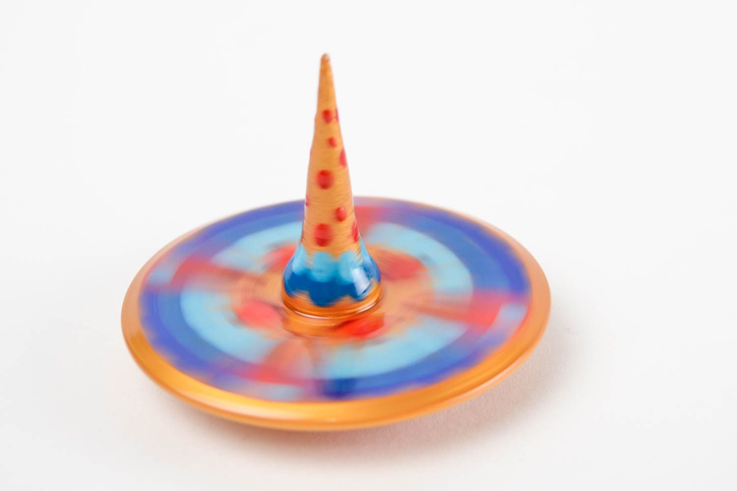 Beautiful handmade wooden spinning top smart toy spin top birthday gift ideas photo 2