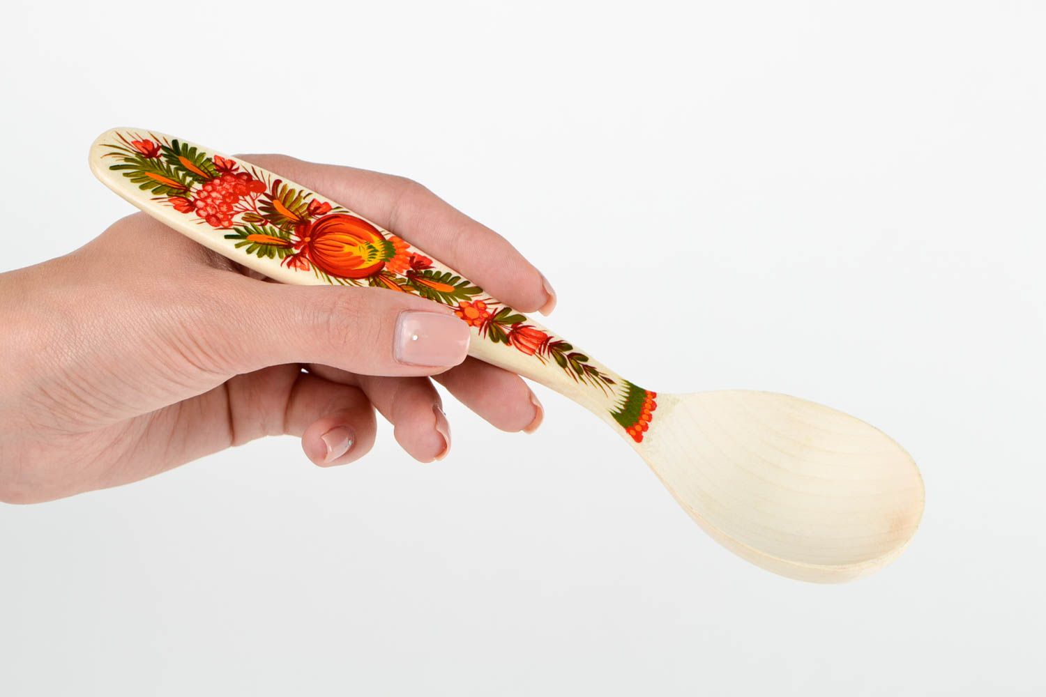 Handmade designer wooden spoon stylish painted spoon unusual kitchen ware photo 2