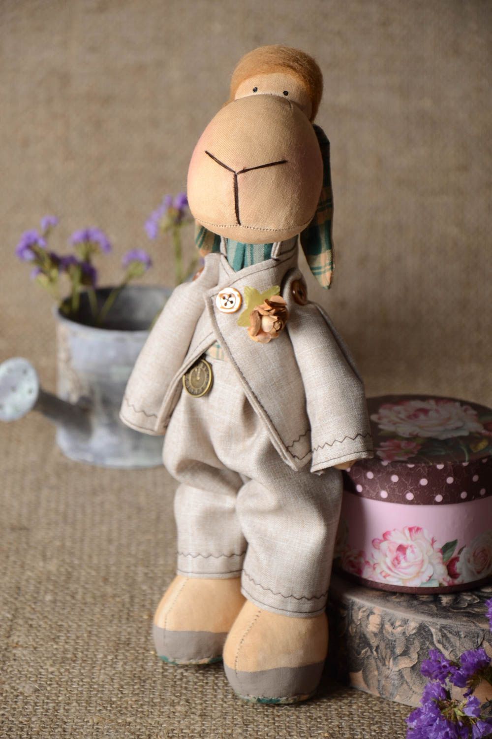 Кукла ручной работы кукла из ткани необычная тряпичная кукла в костюме фото 1