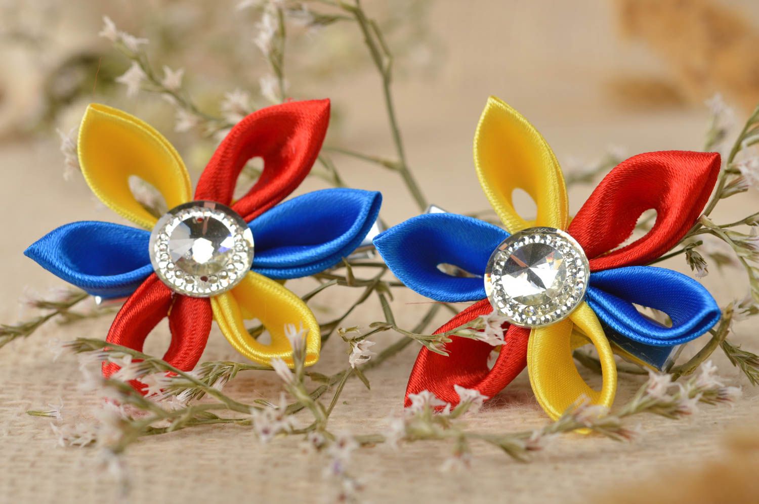 Pinzas de pelo artesanales accesorios para niñas regalo original Arco iris foto 1