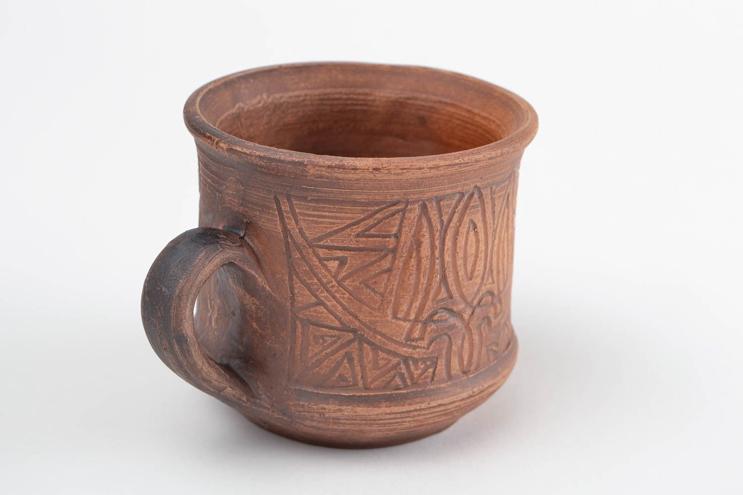 Taza artesanal de cerámica marrón utensilios de cocina regalo original foto 4