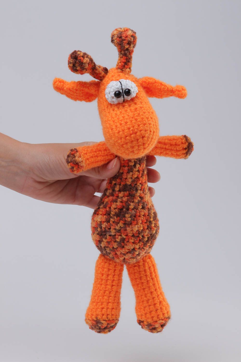 Мягкая игрушка ручной работы игрушка крючком в виде жирафа детская игрушка фото 5