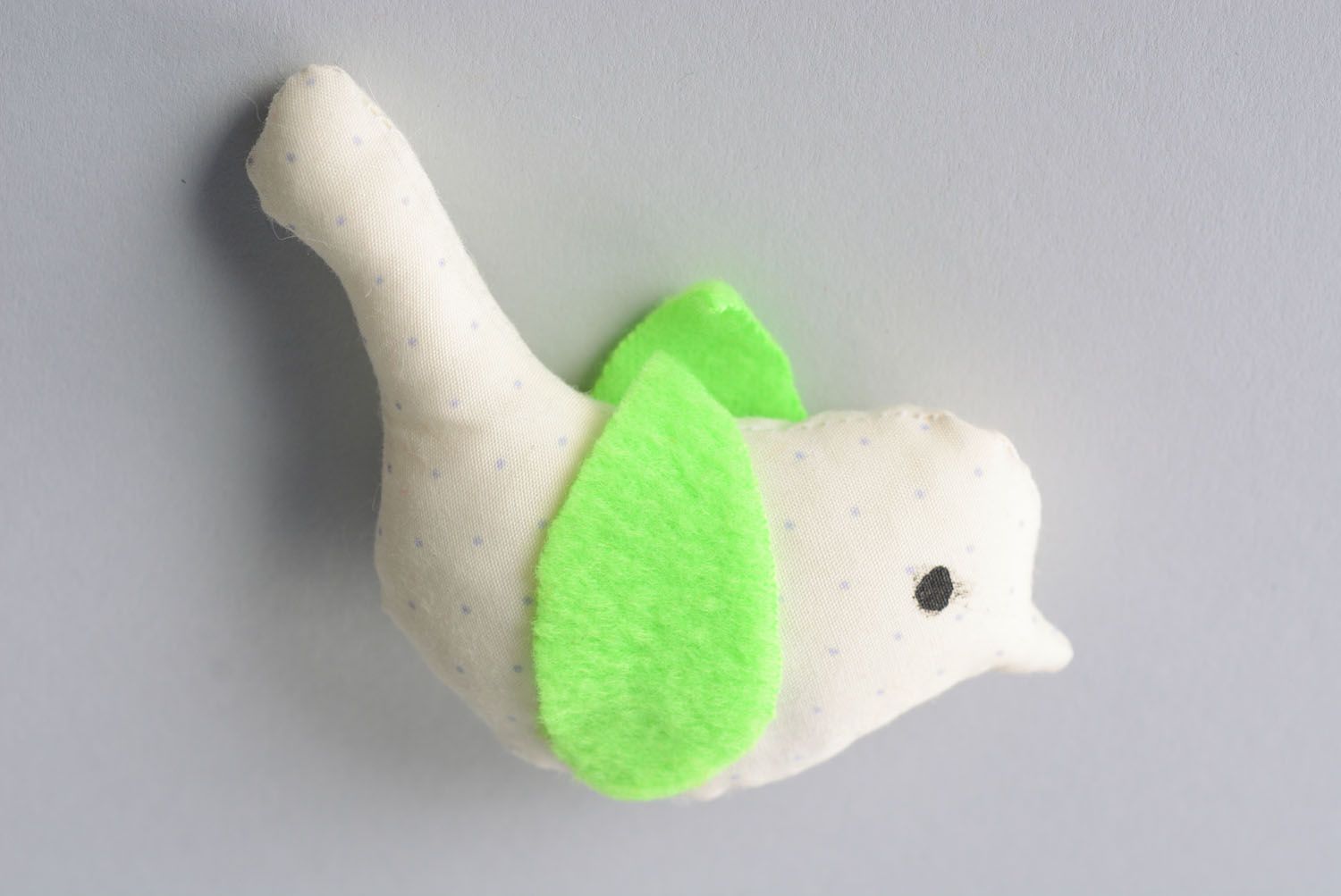 Brinquedo macio de tecido feito à mão Pássaro branco foto 3