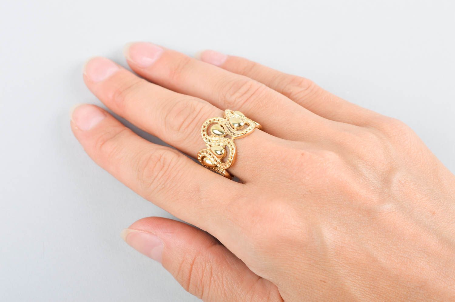 Stylish handmade metal ring brass ring design handmade accessories small gifts photo 4