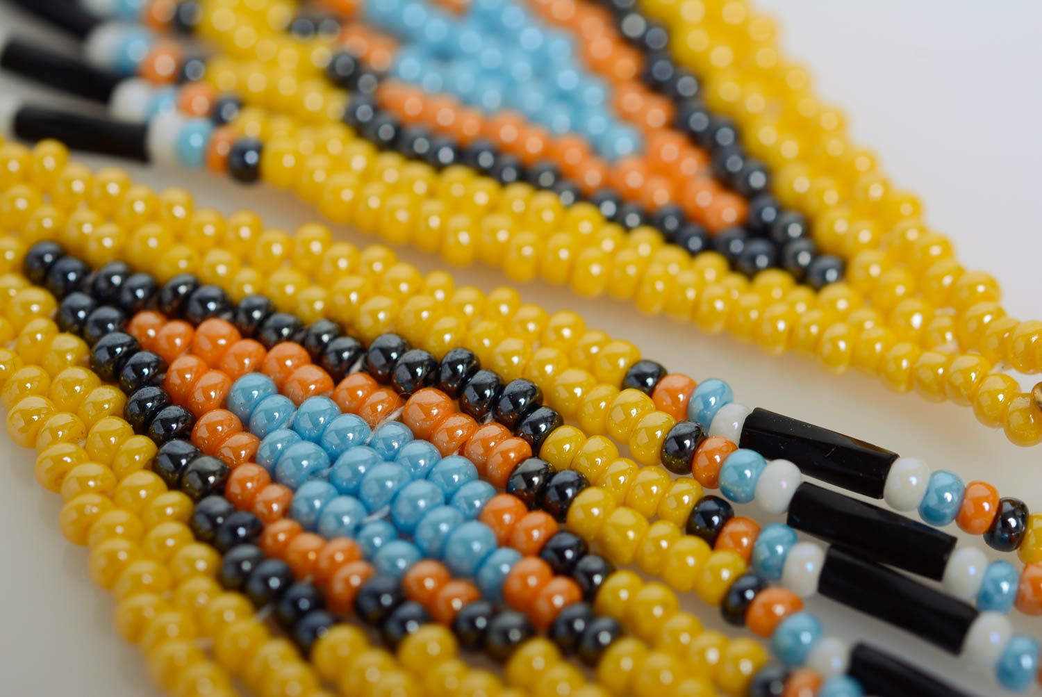 Bright beaded handmade earrings in ethnic style designer beautiful accessory photo 5