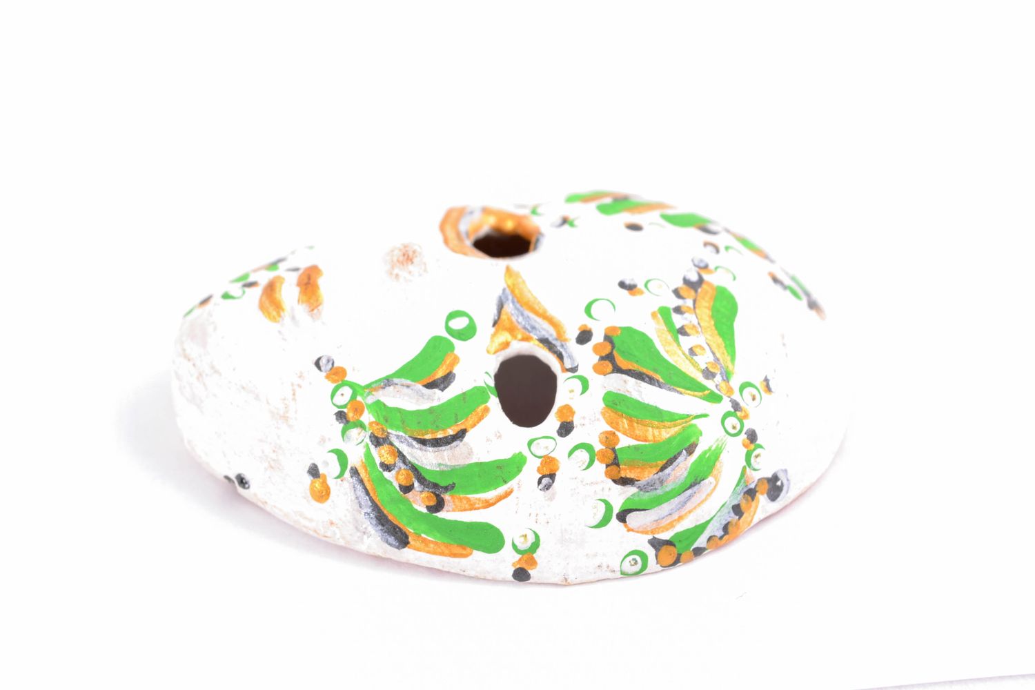 Интерьерная подвеска карнавальная маска глиняная расписная  фото 4