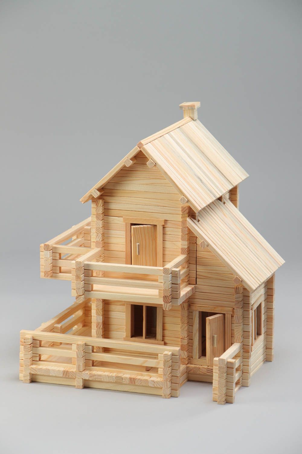 Jeu de construction en bois fait main pratique 445 pièces originales pour enfant photo 2
