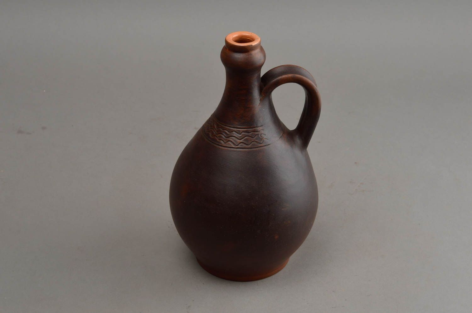 Botella de cerámica marrón hecha a mano ceramica de cocina regalo original foto 8