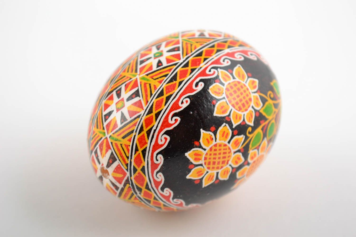 Huevo de Pascua pintado a mano con acrílicos artesanal con girasoles foto 4