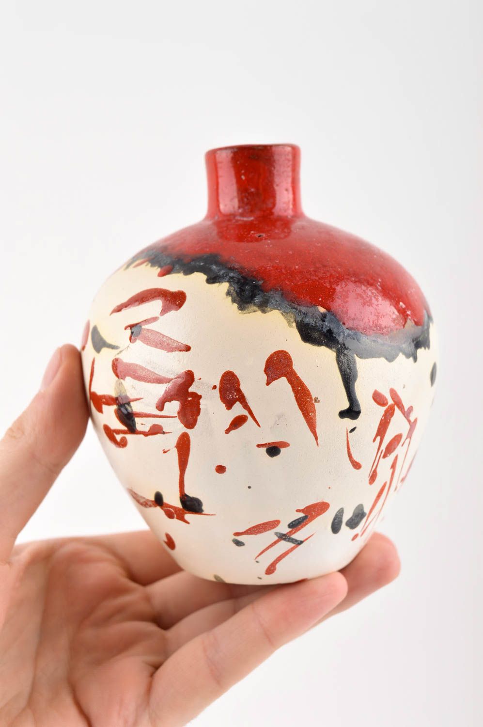 Vase aus Ton handgemachte Keramik Haus Dekoration ausgefallenes Geschenk schön foto 5
