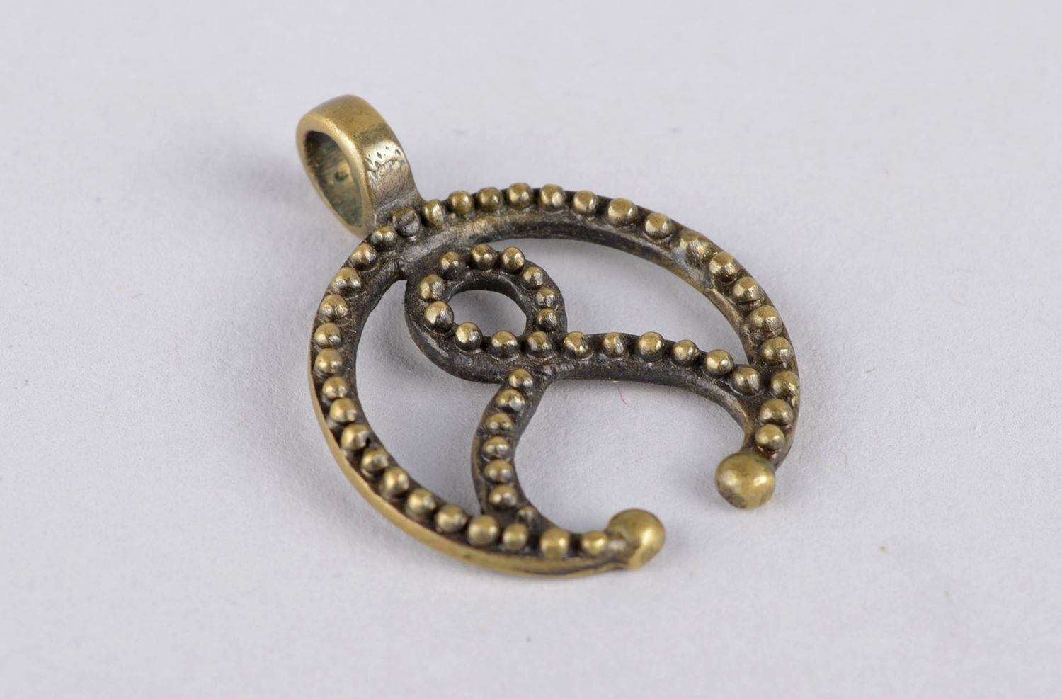 Handmade unusual bronze jewelry designer elegant pendant cute accessory photo 3