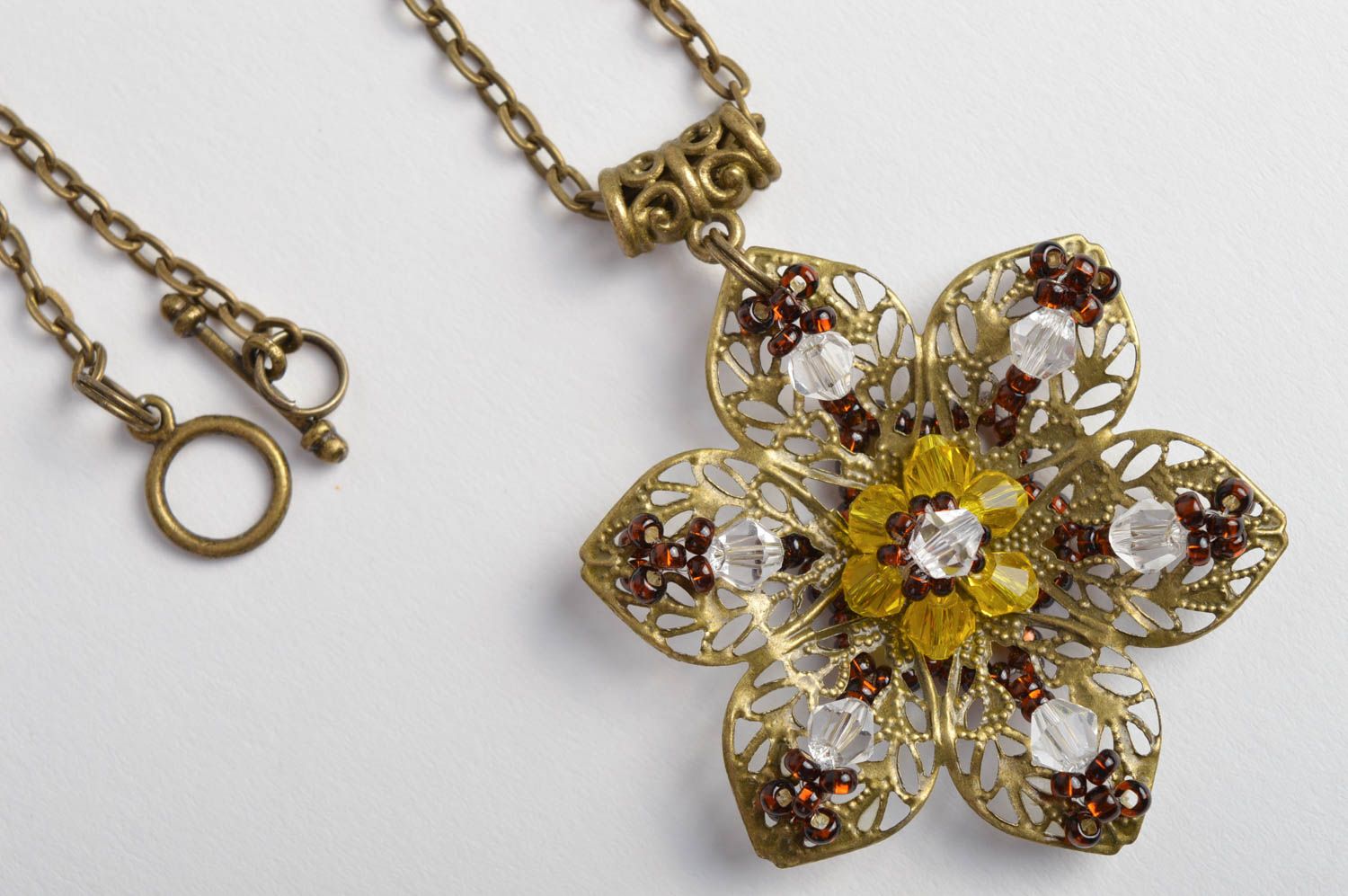 Handmade necklace pendant vintage designer bijouterie accessory for woman photo 4