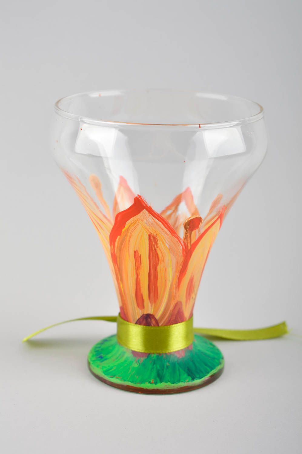 Стеклянный стакан посуда ручной работы расписная посуда необычной формы фото 3