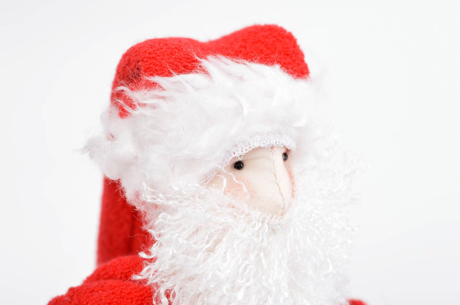Peluche père Noël Jouet fait main en tissus Cadeau pour enfant décoration photo 4