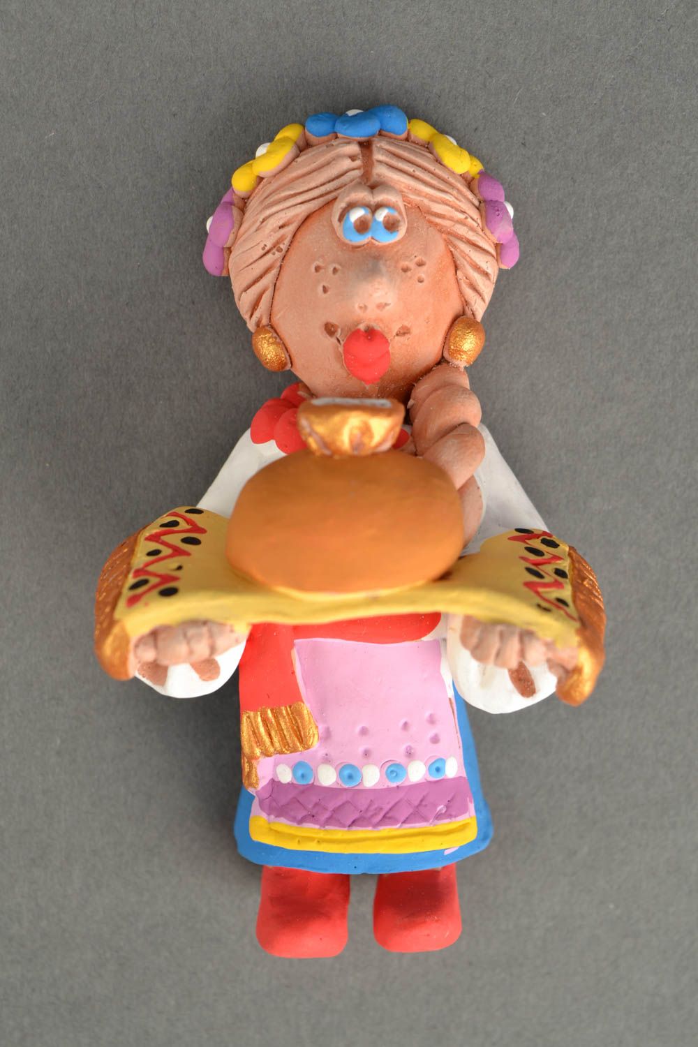 Ceramic fridge magnet Cossack Woman with a Round Loaf photo 5