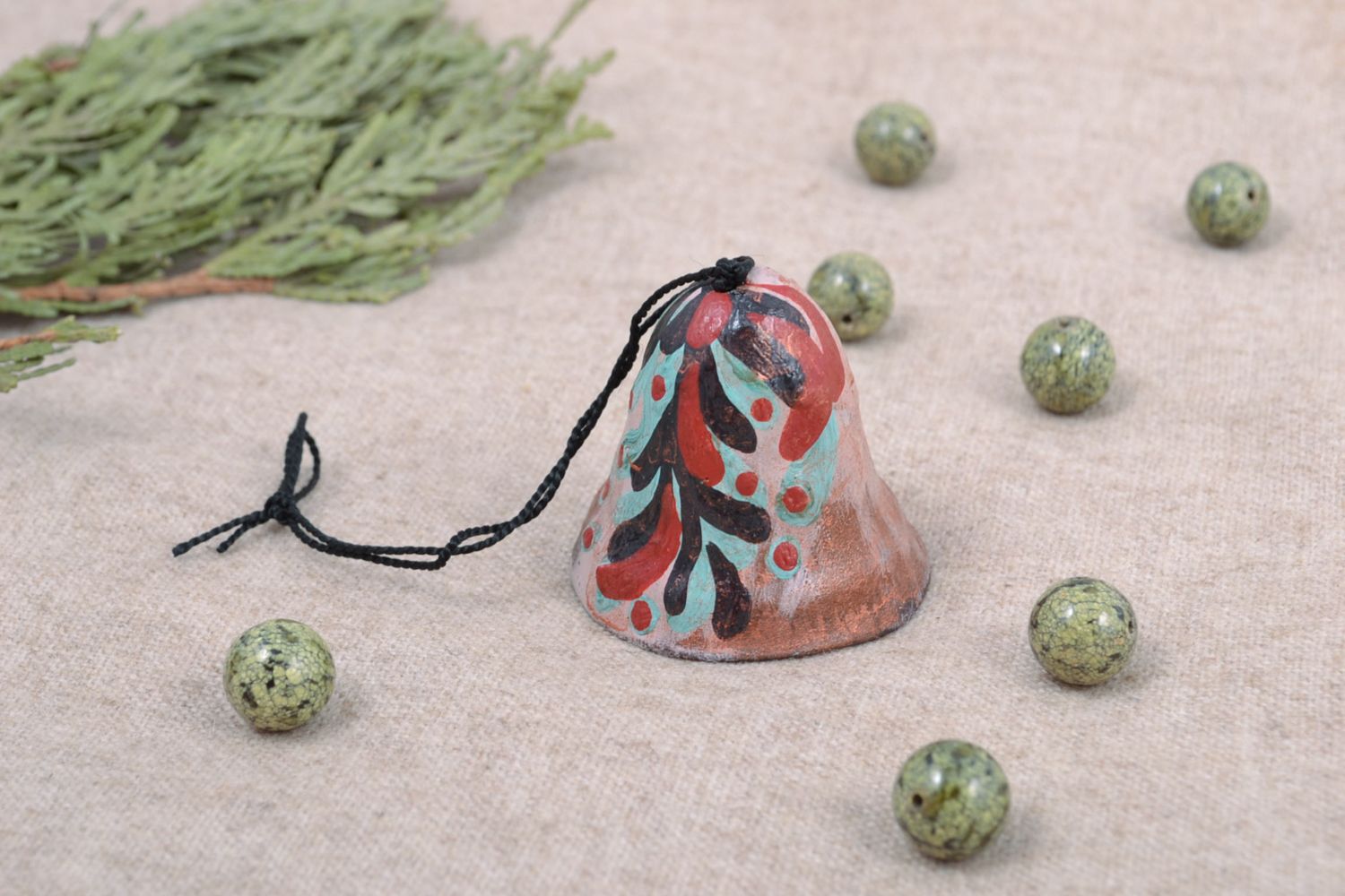 Ceramic bell with painting photo 1