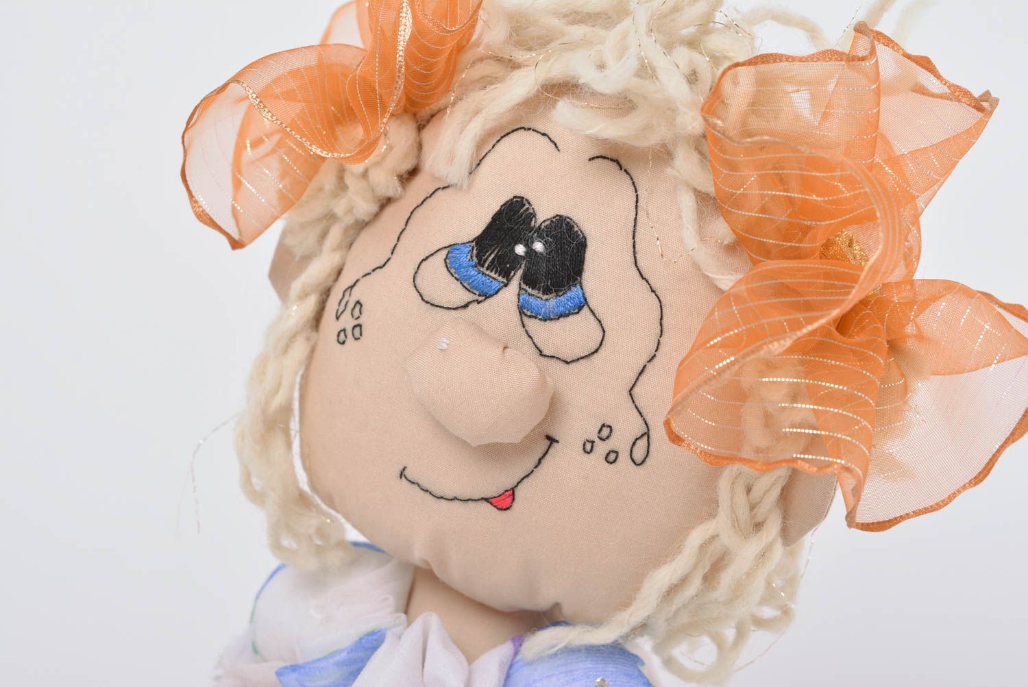 Künstlerische handgemachte Puppe aus Stoff originell schön Baumwolle für Mädchen foto 2
