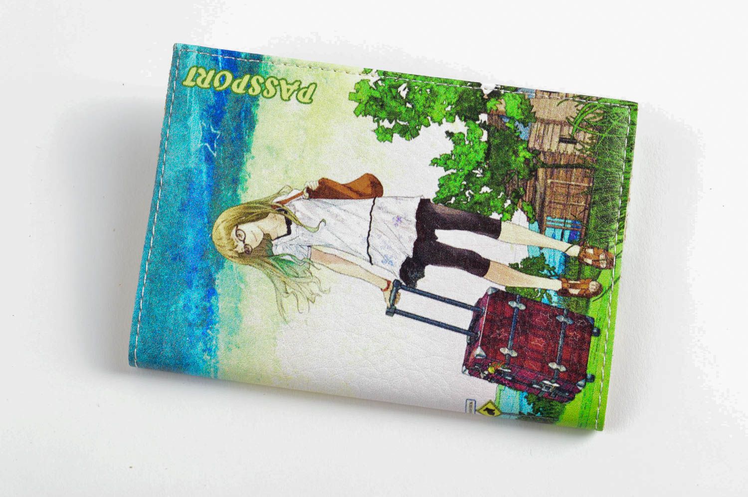 Etui Reisepass handmade Ausweis Schutzhülle aus Leder stilvolle Pass Schutzhülle foto 2