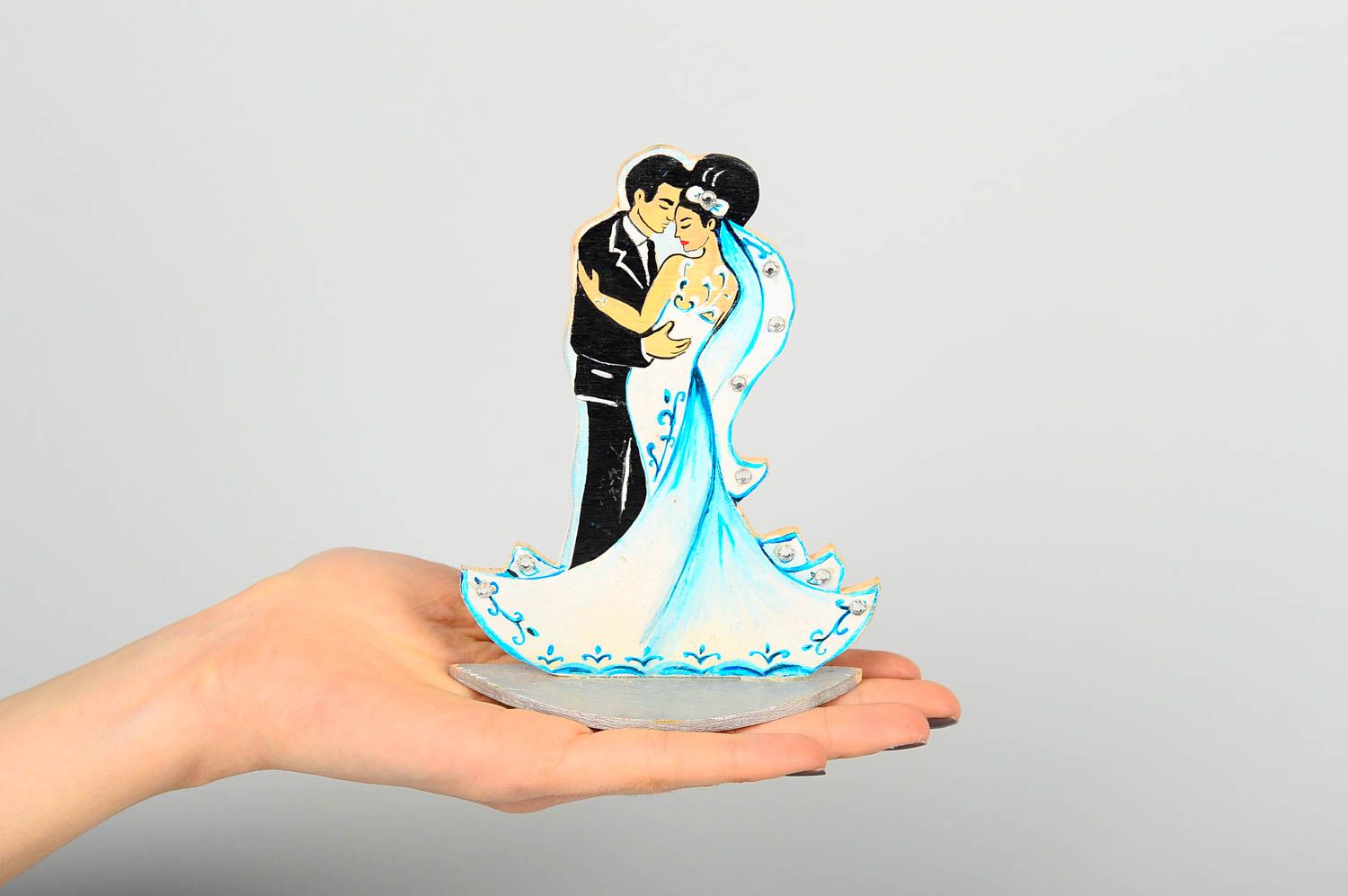 Statuette en bois fait main Figurine décorative Couple dansant Déco mariage photo 2