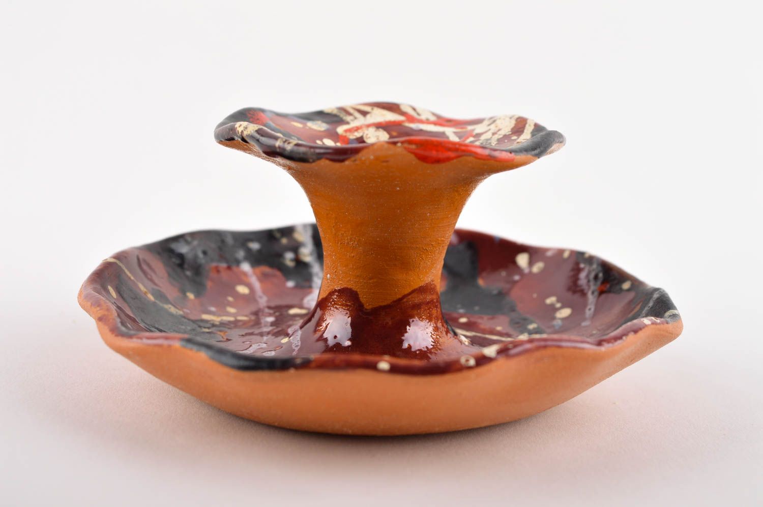 Deko Kerzenhalter handgefertigt Teelichthalter aus Ton Kerzenhalter Keramik foto 5