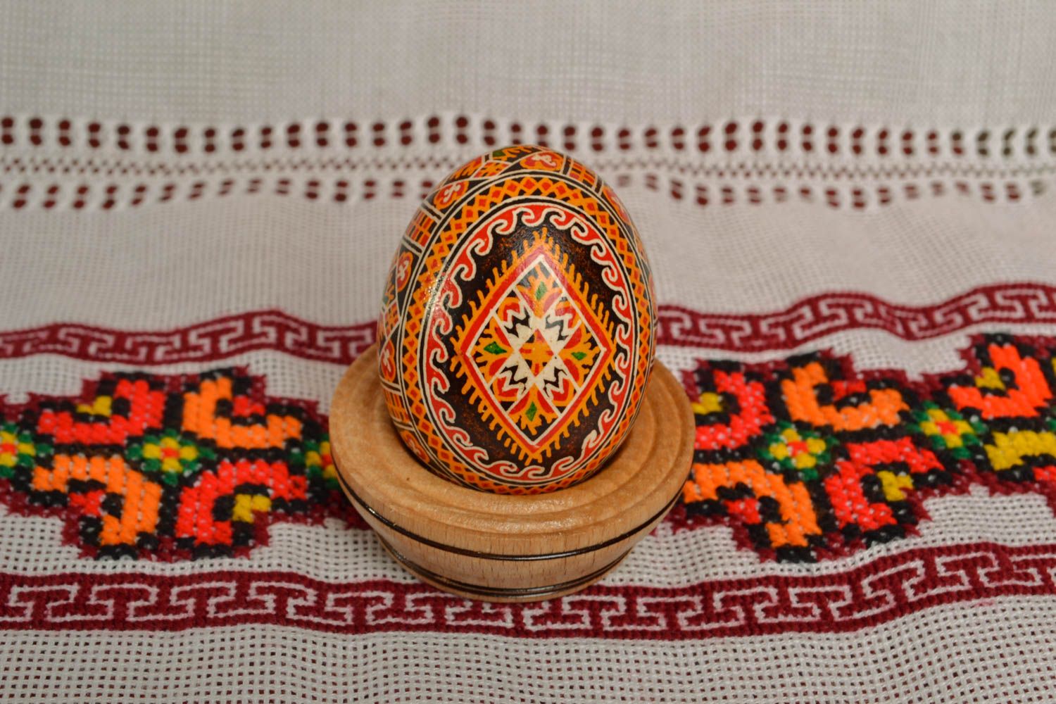 Painted egg with Christian symbols photo 5