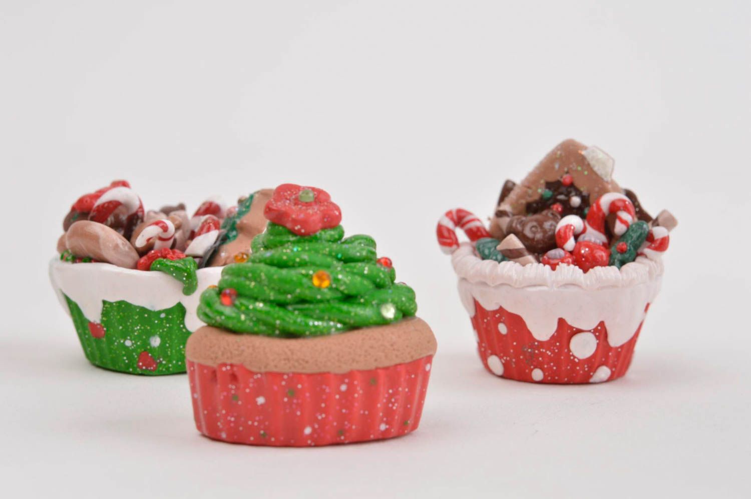 Mini figurines faites main Décoration couverts 3 cupcakes Déco cuisine photo 3