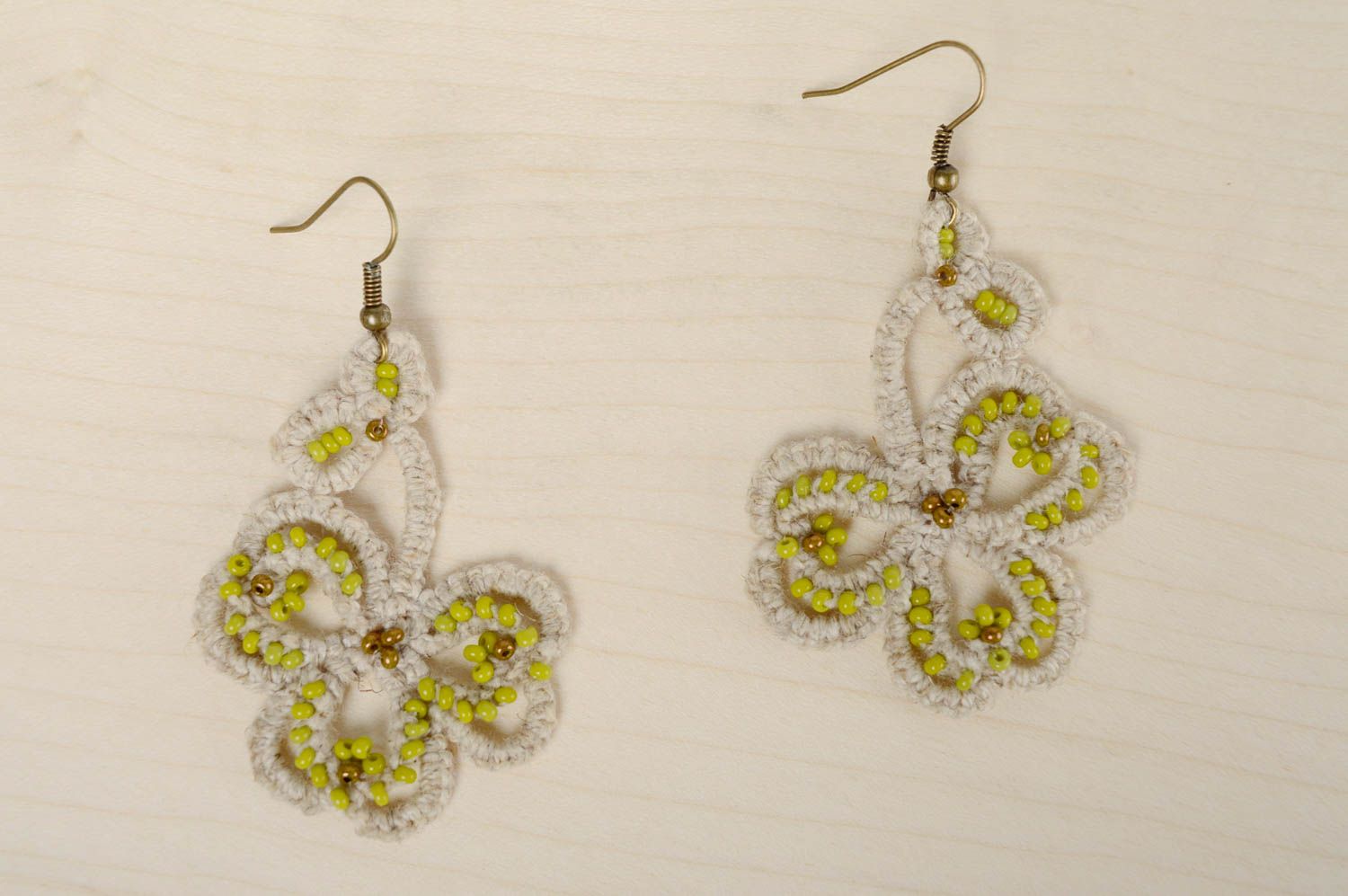 Homemade crochet earrings Clover photo 2