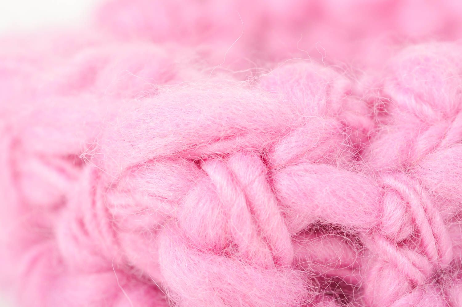 Bracelet laine Bijou fait main rose grand tricoté beau Accessoire femme photo 4