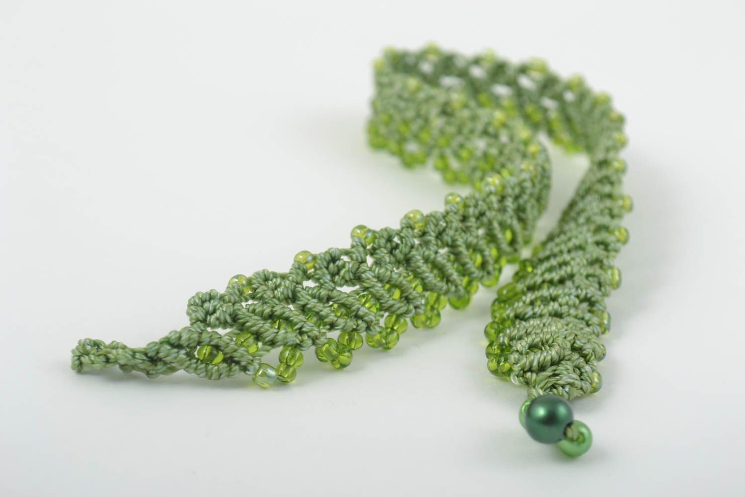 Collier en perles de rocaille Bijou fait main vert design Accessoire femme photo 3
