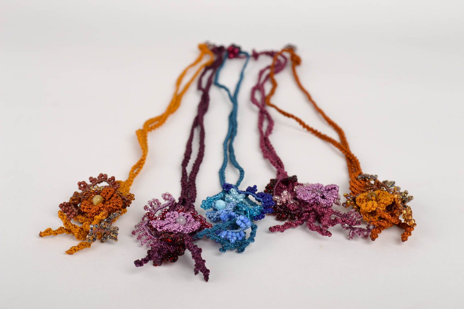 Handmade pendant fashion thread jewelry 5 pieces gift for women macrame ideas photo 2