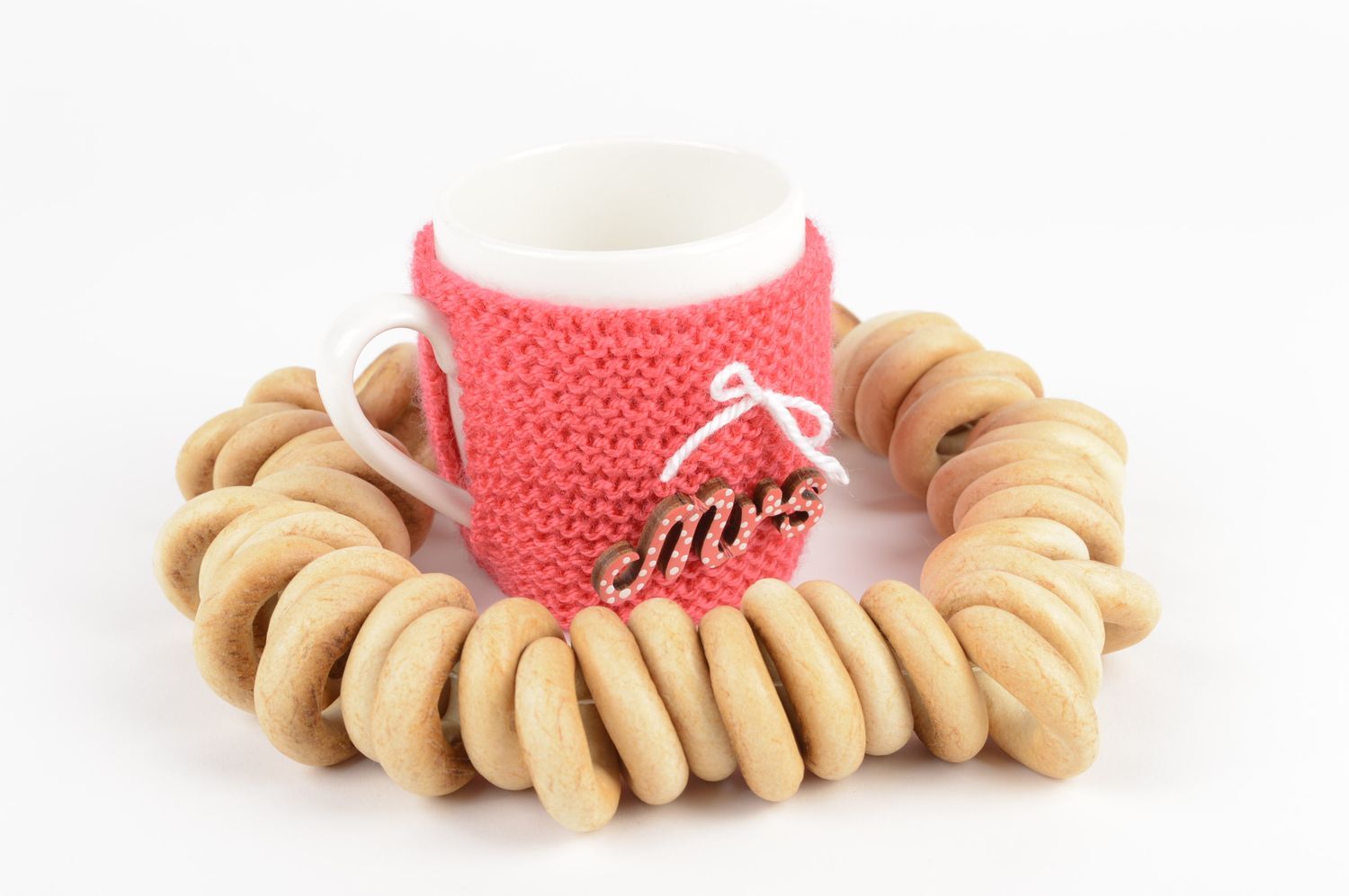 Tasse en céramique fait main Tasse thé housse tricot Vaisselle de table photo 1