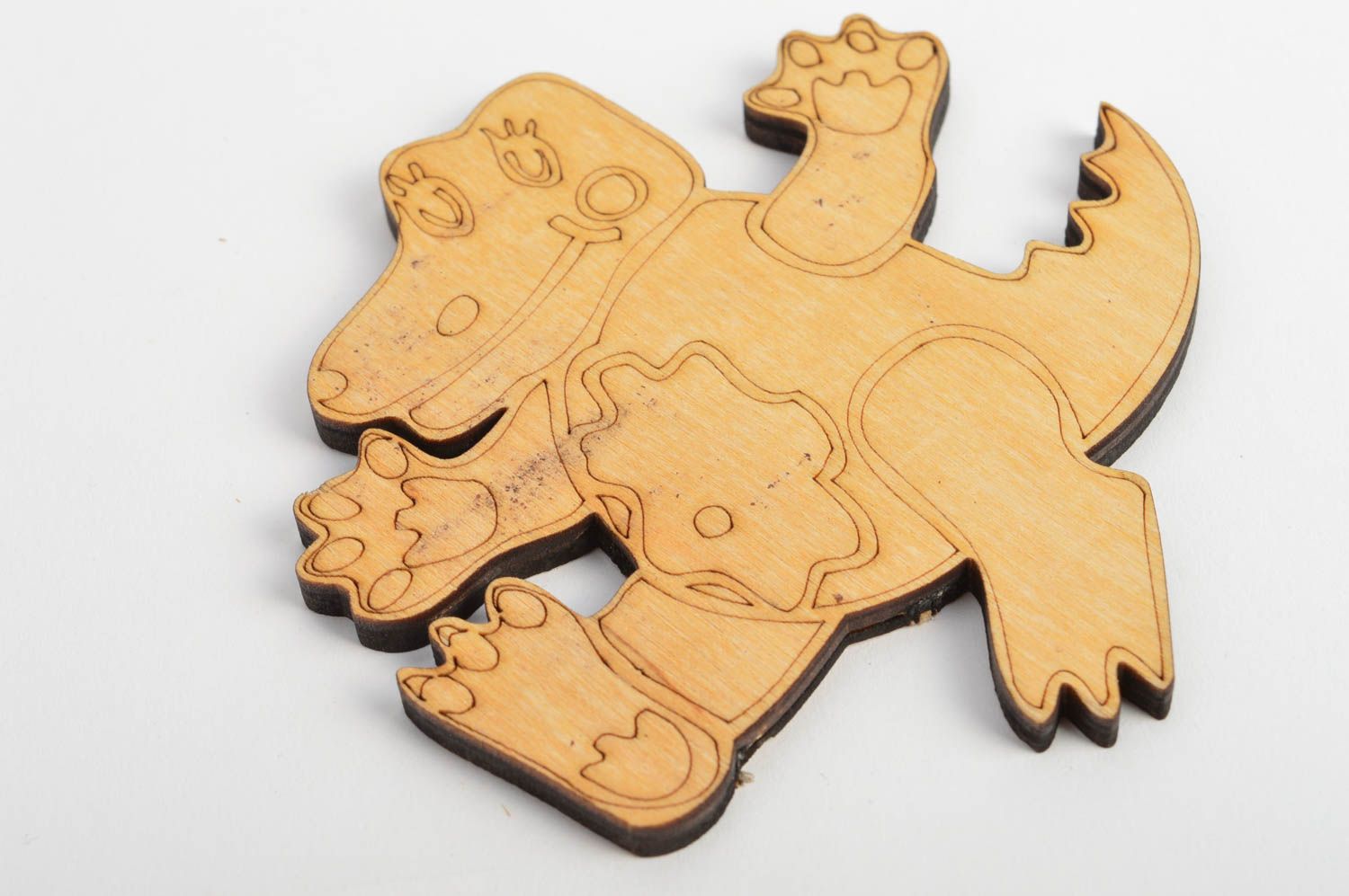 Petite forme en bois à décorer ou peindre faite main originale crocodile photo 2