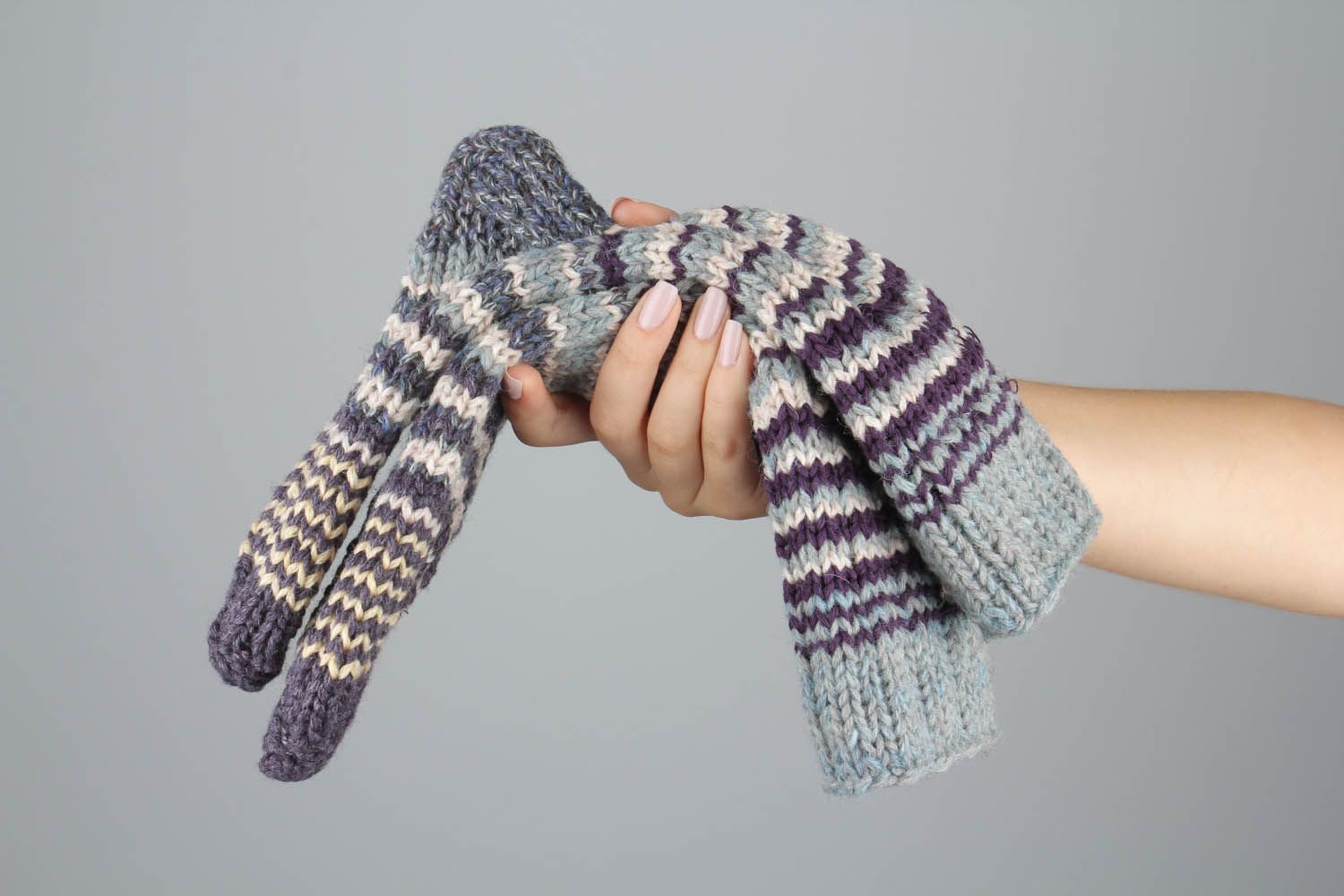 Meias quentes altas tricotadas de lã à mão roupas de homem artesanais foto 5