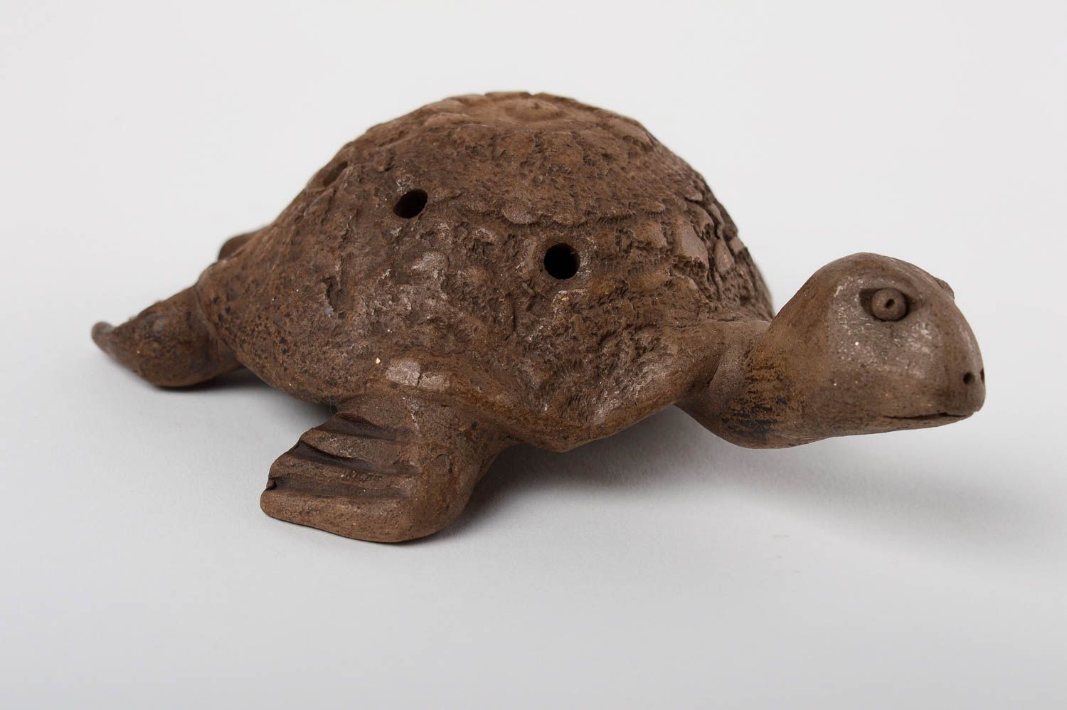 Sifflet jouet Instrument de musique fait main en argile Figurine tortue cadeau photo 2