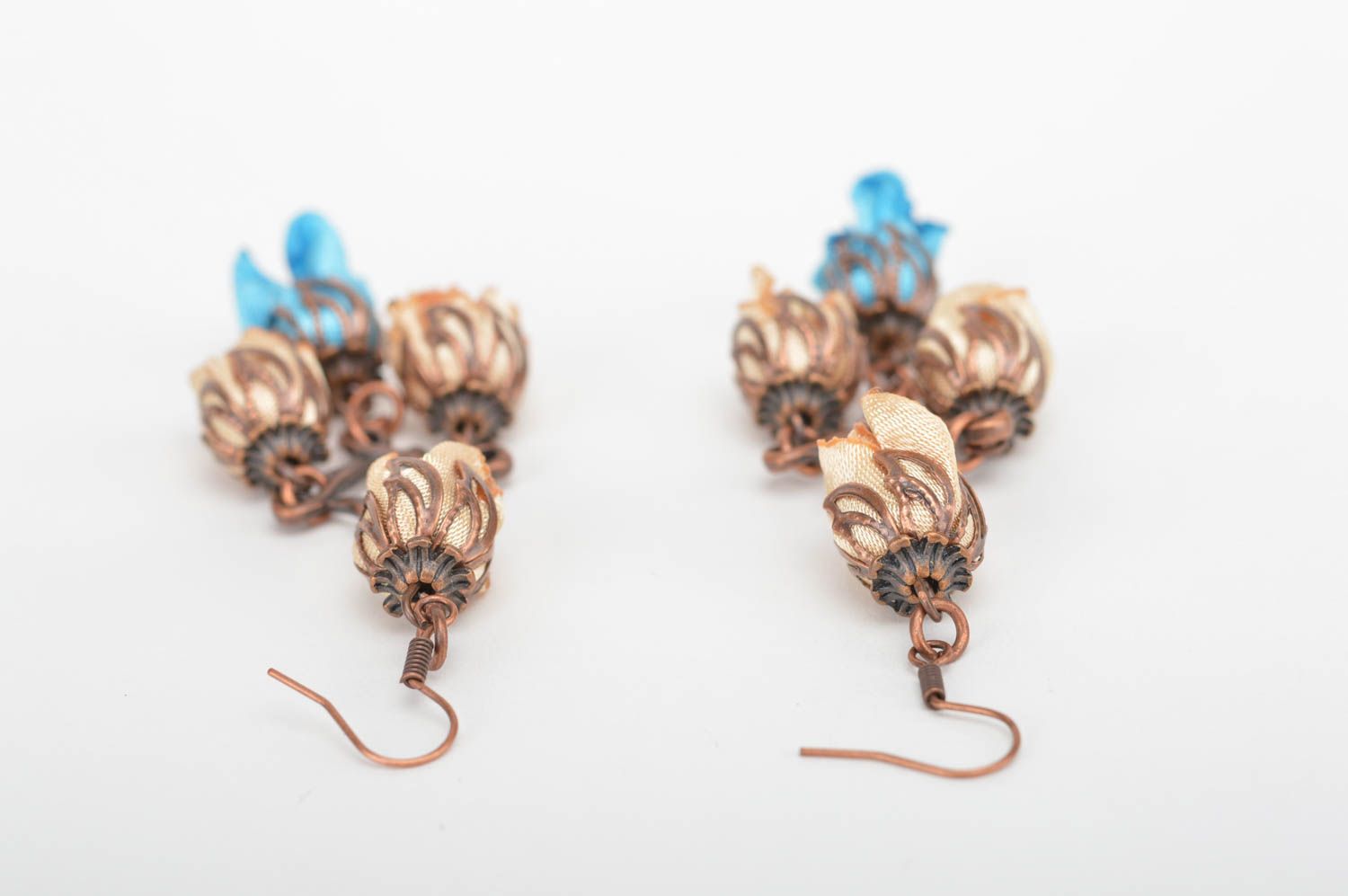 Blumen Ohrringe handmade hochwertiger Modeschmuck Accessoire für Frauen schön  foto 5