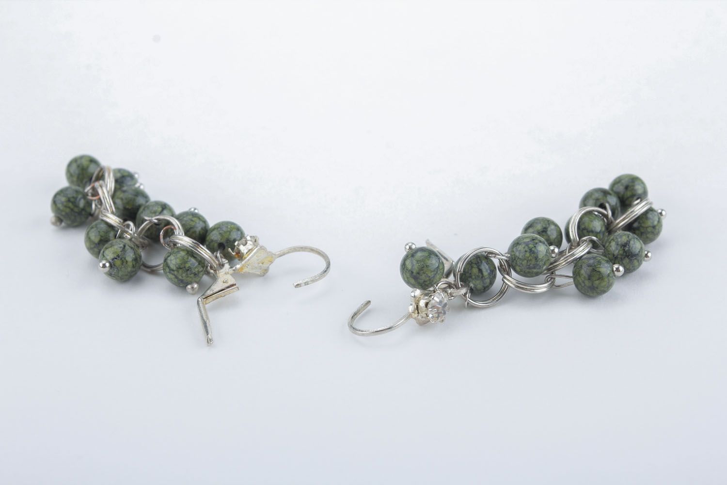Long earrings with natural stones photo 3